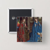 De aankondiging, c. 1434-36 (olie op doek) vierkante button 5,1 cm (Voorkant /achterkant)