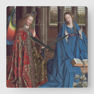 De aankondiging, c. 1434-36 (olie op doek) vierkante klok