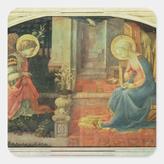 De aankondiging, c.1450-3 vierkante sticker (Voorkant)