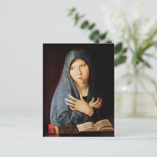 De aankondiging, c.1473-74 briefkaart (Staand voorkant)