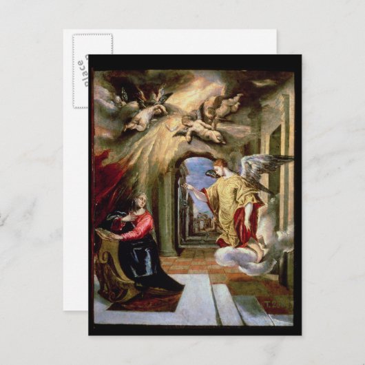 De aankondiging, c.1570-73 briefkaart (Voorkant / Achterkant)