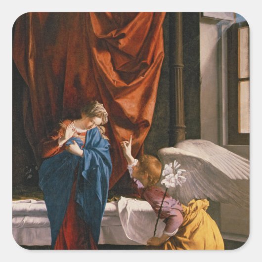 De aankondiging, c.1623 vierkante sticker (Voorkant)