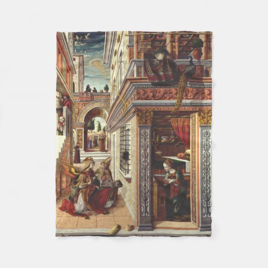 De Aankondiging Carlo Crivelli Renaissance Kunst Fleece Deken (Voorkant)