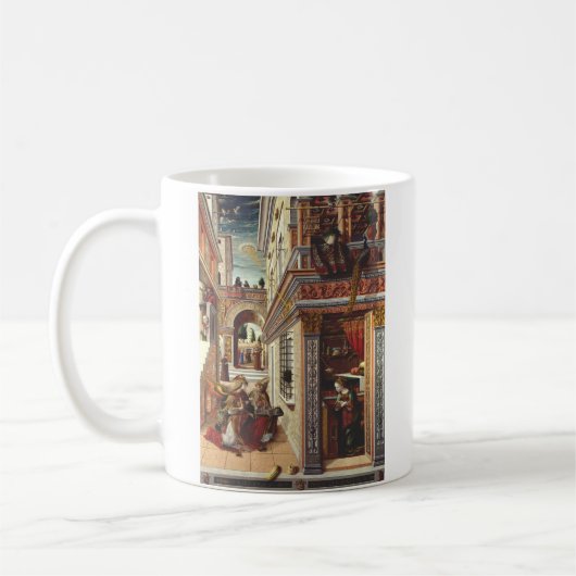 De Aankondiging Carlo Crivelli Renaissance Kunst Koffiemok (Links)