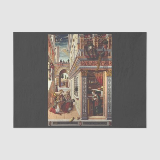 De Aankondiging Carlo Crivelli Renaissance Kunst Tissuepapier (Voorkant)