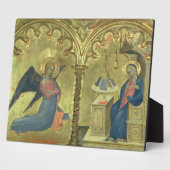 De aankondiging, detail van een polytych die toont fotoplaat (Zijkant)