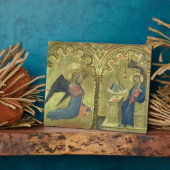 De aankondiging, detail van een polytych die toont fotoplaat (Zijkant)