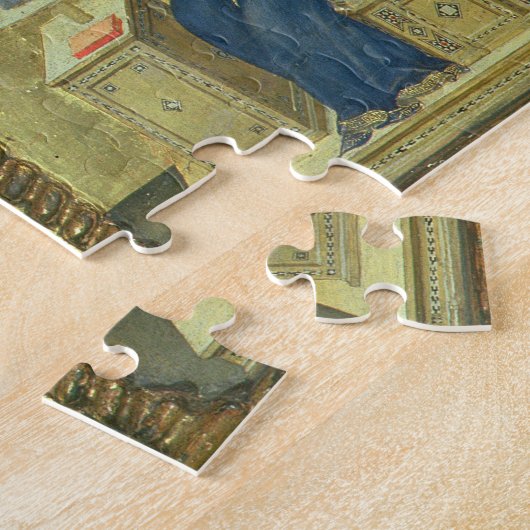 De aankondiging, detail van een polytych die toont legpuzzel (Zijkant)