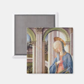 De aankondiging, details van de Maagd Mary Magneet (Voorkant / Achterkant)