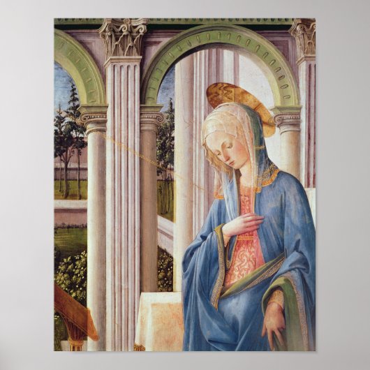 De aankondiging, details van de Maagd Mary Poster (Voorkant)