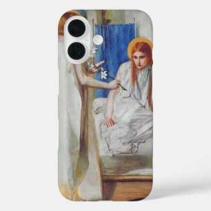 De Aankondiging door Dante Gabriel Rossetti iPhone 16 Hoesje