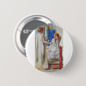 De Aankondiging door Dante Gabriel Rossetti Ronde Button 5,7 Cm (Voorkant /achterkant)