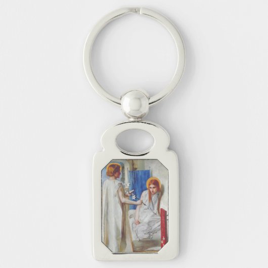 De Aankondiging door Dante Gabriel Rossetti Sleutelhanger (Voorkant)