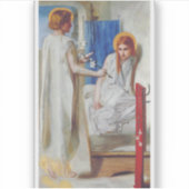 De Aankondiging door Dante Gabriel Rossetti Sticker (Voorkant)