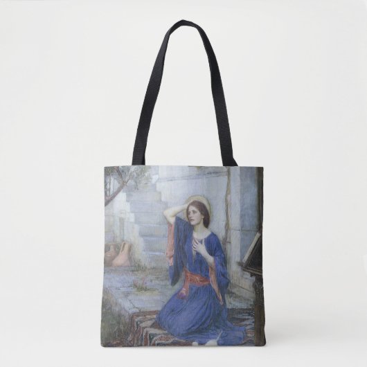 De Aankondiging door John William Waterhouse Tote Bag (Voorkant)