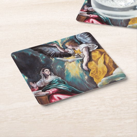 De aankondiging, El Greco Kartonnen Onderzetters (Schuin)