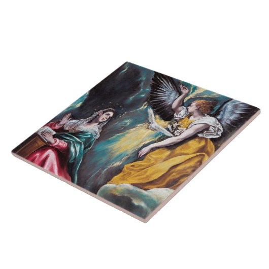 De aankondiging, El Greco Tegeltje (Zijkant)