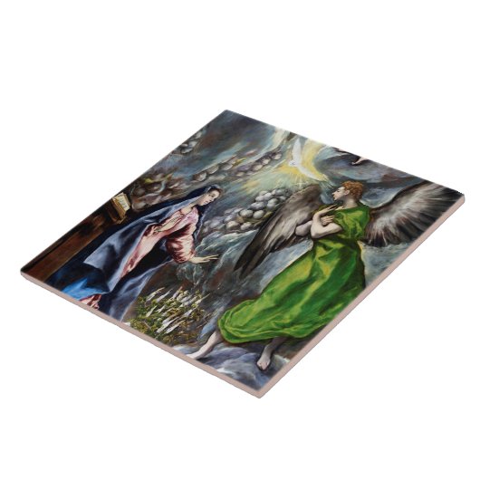 De aankondiging, El Greco Tegeltje (Zijkant)