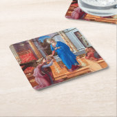 De aankondiging, Filippo Lippi, 1440 Kartonnen Onderzetters (Schuin)