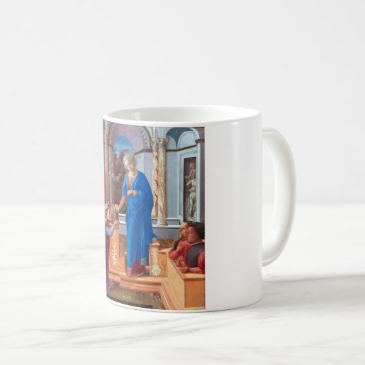 De aankondiging, Filippo Lippi, 1440 Koffiemok (Voorkant rechts)
