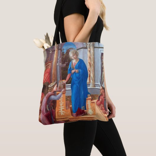 De aankondiging, Filippo Lippi, 1440 Tote Bag (Dichtbij)