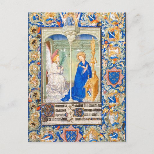 De Aankondiging Maagd Maria middeleeuwse verlichti Briefkaart (Voorkant)