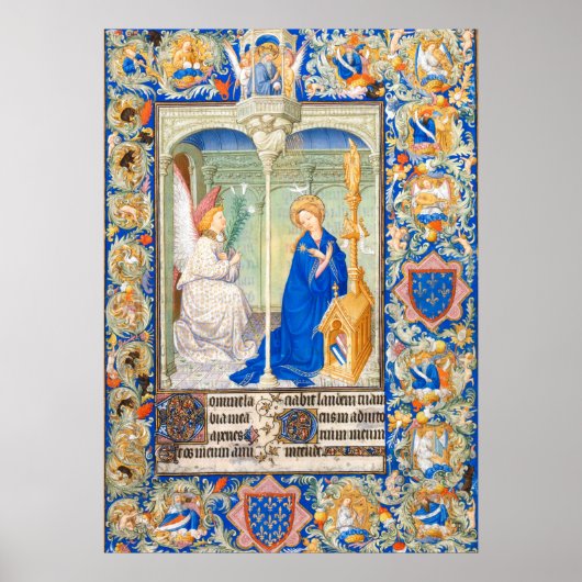 De Aankondiging Maagd Maria middeleeuwse verlichti Poster (Voorkant)