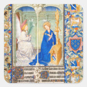 De Aankondiging Maagd Maria middeleeuwse verlichti Vierkante Sticker (Voorkant)