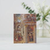 De aankondiging met St. Emidius, 1486 Briefkaart (Staand voorkant)