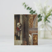 De aankondiging met St. Emidius, 1486 Briefkaart (Staand voorkant)