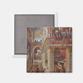 De aankondiging met St. Emidius, 1486 Magneet (Voorkant / Achterkant)