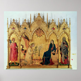 De aankondiging met St. Margaret en St. Poster
