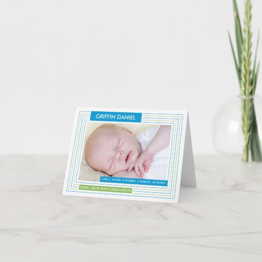 De Aankondiging Notecard van de Foto van strepen B (Voorkant)