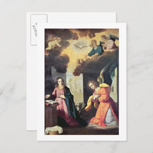 De aankondiging (olie op canvas) briefkaart (Voorkant / Achterkant)