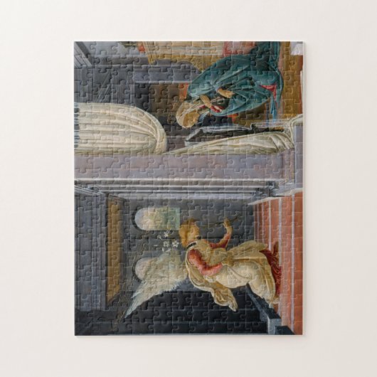 De aankondiging, ongeveer 1485 legpuzzel (Verticaal)