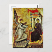 De aankondiging Orthodox Christelijk Icoon Briefkaart (Voorkant / Achterkant)