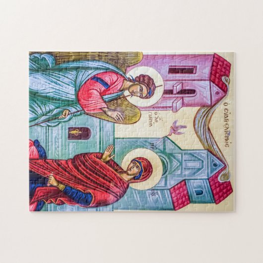 De aankondiging Orthodox Christelijk Icoon Legpuzzel (Horizontaal)