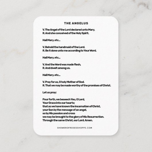 De aankondiging van Angelus Prayer van de Heilige  (Achterkant)