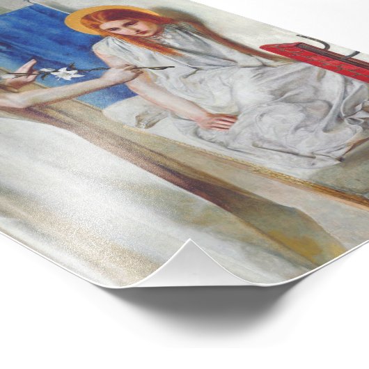 De aankondiging van Dante Gabriel Rossetti Foto Afdruk (Hoek)