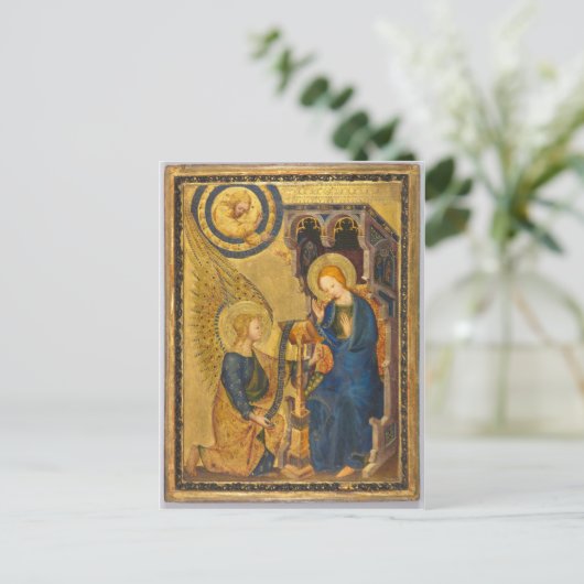 De aankondiging van de 14e-eeuwse temperatuur en o briefkaart (Staand voorkant)