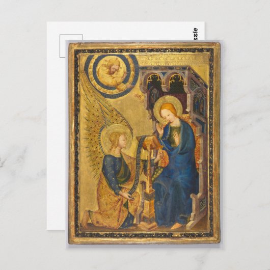 De aankondiging van de 14e-eeuwse temperatuur en o briefkaart (Voorkant / Achterkant)