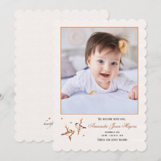 De Aankondiging van de Geboorte van de Foto van (Voorkant / Achterkant)