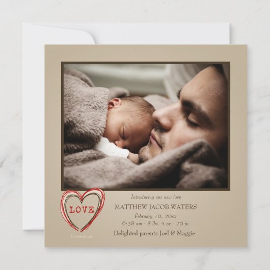 De Aankondiging van de Geboorte van de Foto van de (Achterkant)