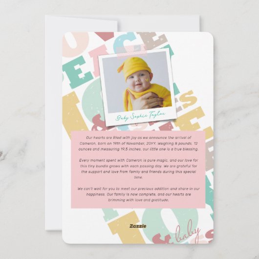 De Aankondiging van de Geboorte van de Liefde van (Achterkant)