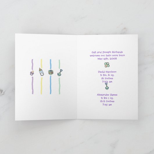 De Aankondiging van de geboorte voor Tweelingen (Binnen)