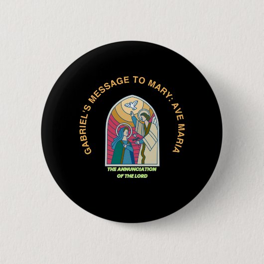 De Aankondiging van de Heer Ronde Button 5,7 Cm (Voorkant)