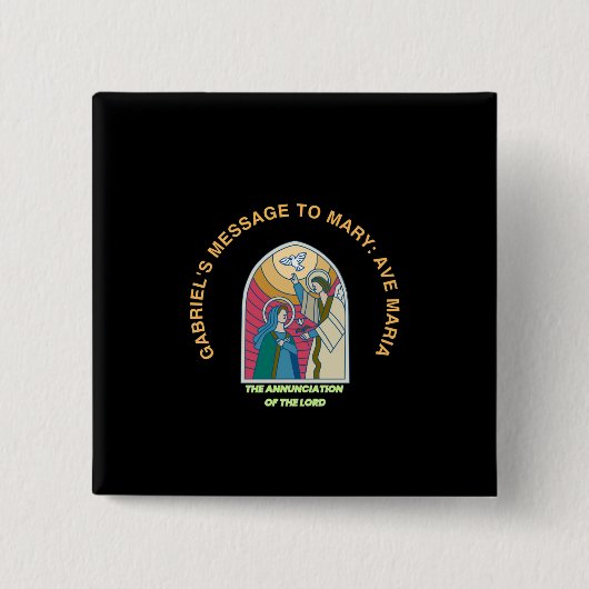 De Aankondiging van de Heer Vierkante Button 5,1 Cm (Voorkant)