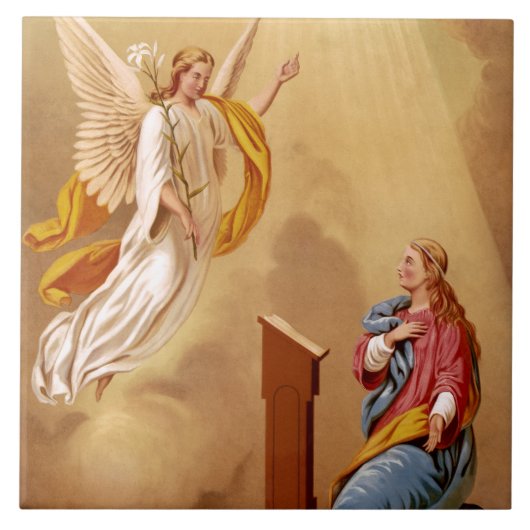 De Aankondiging van de Maagd Maria Tegeltje (Voorkant)