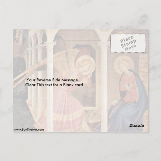 De aankondiging van Fra Angelico Briefkaart (Achterkant)
