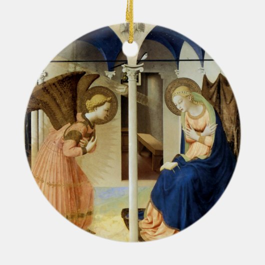 De aankondiging van Fra Angelico Keramisch Ornament (Achterkant)